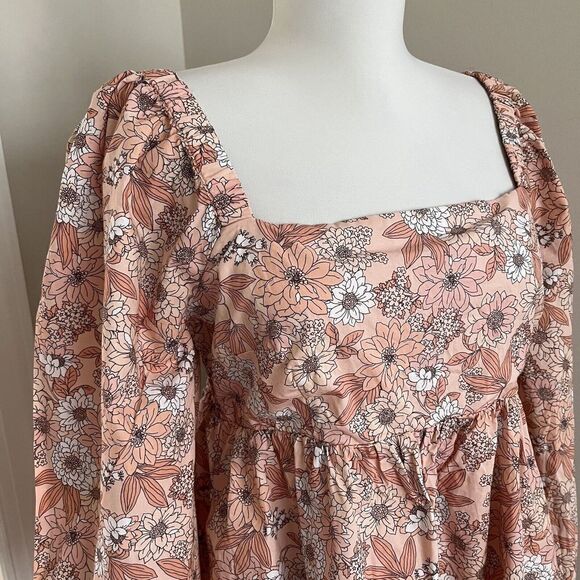 J Crew Babydoll mini Dress Ditzy Floral Puff Sleeve Cottagecore Prairie Peasant - Picture 11 of 16